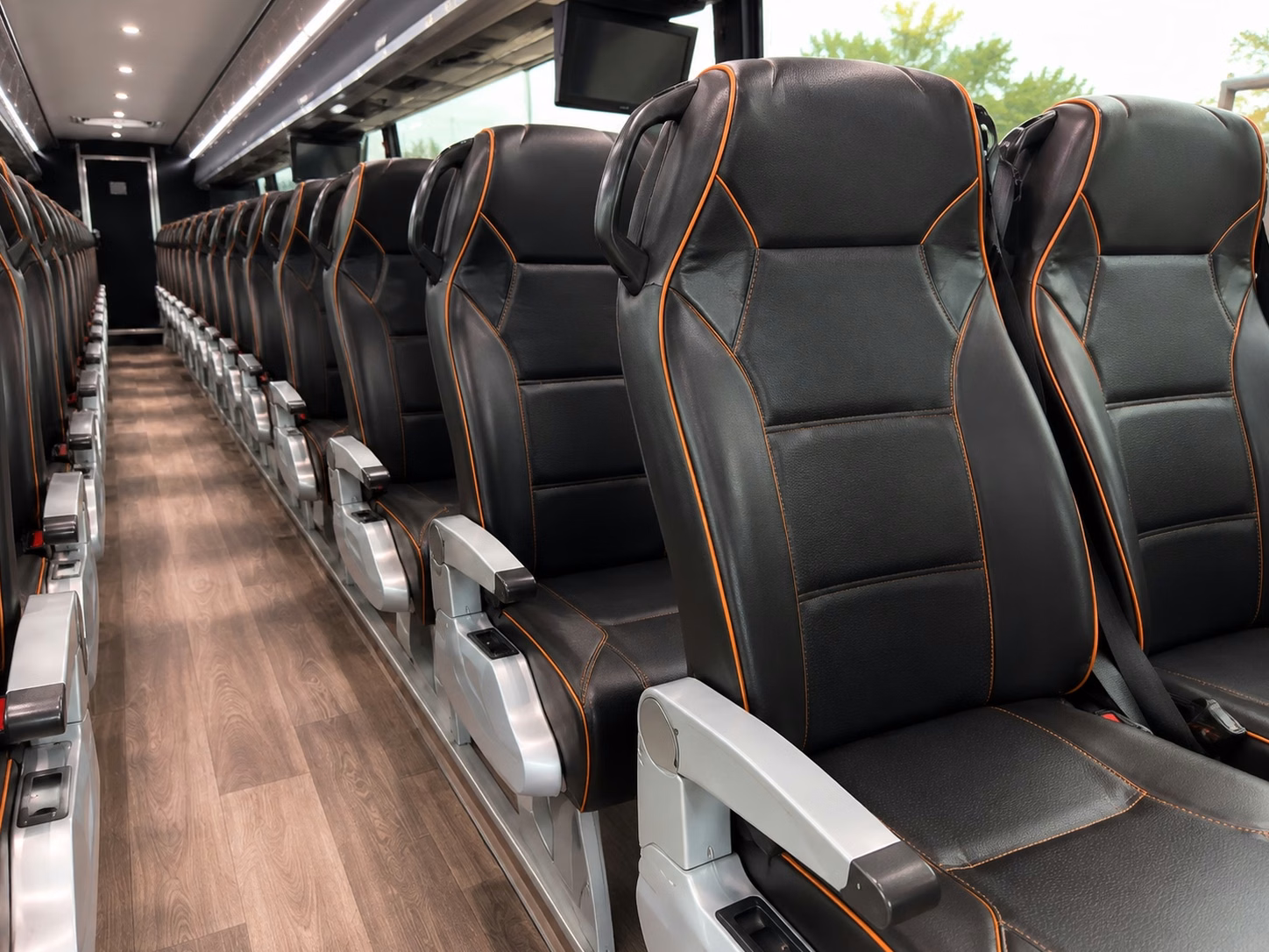 56 passenger charter bus interior